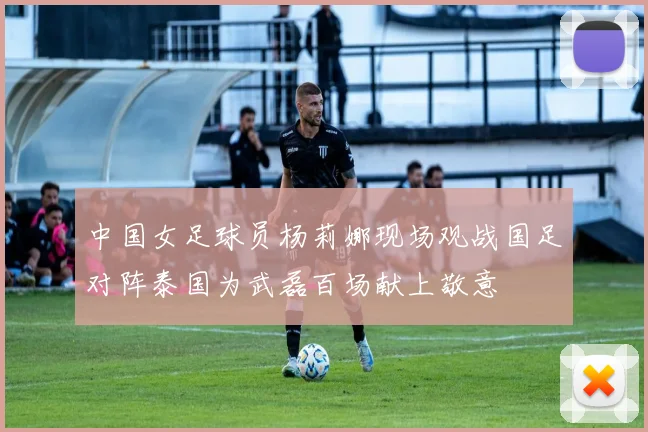 中国女足球员杨莉娜现场观战国足对阵泰国为武磊百场献上敬意